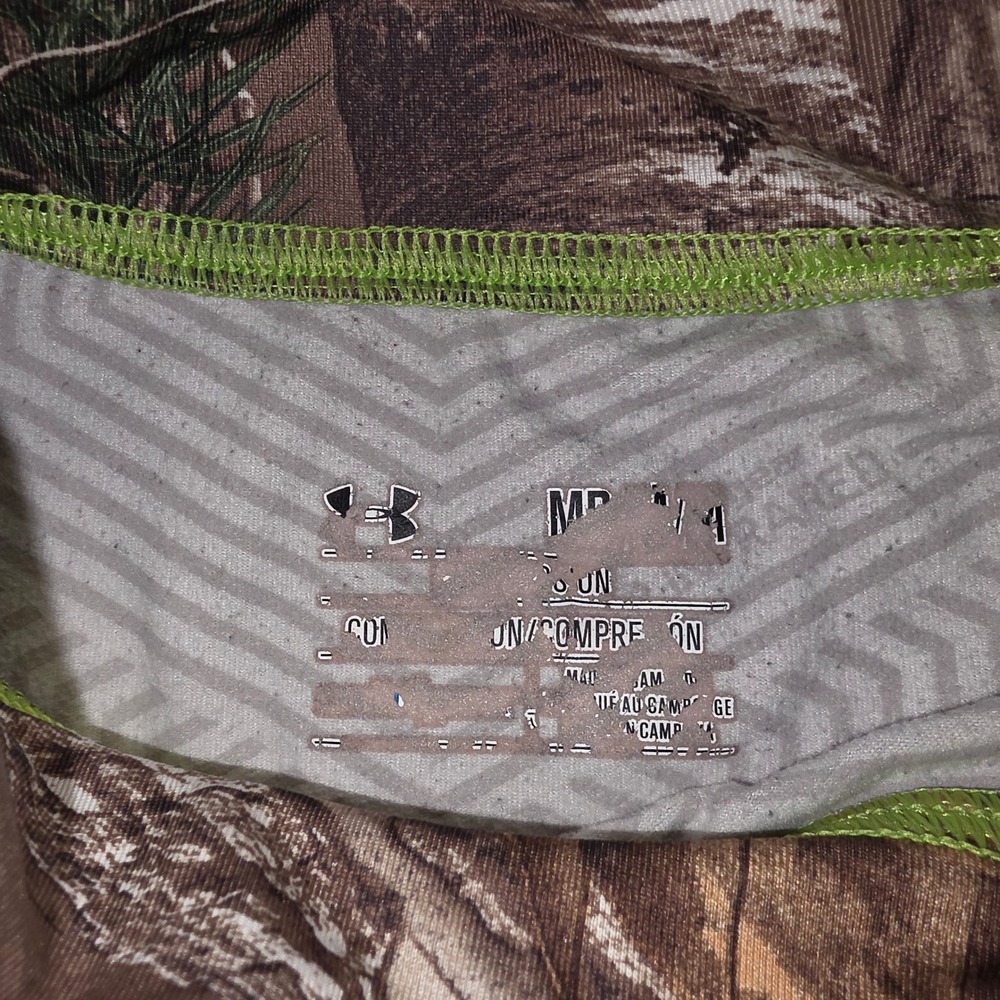 Under Armour Mens Realtree Camo Compression Shirt Long Sleeve Mock Neck Green M - Picture 5 of 8